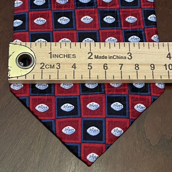 Ancient Ties Inc. Hand Made 100% Silk Men’s Neck Tie Pfizer Pill Print - Picture 4 of 9